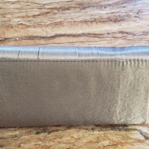 Silver Satin Evening Clutch.